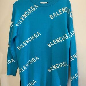 Balenciaga Blue Logo Sweater